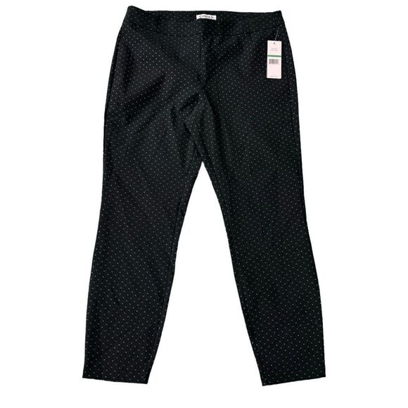 Nanette Lepore black silver stretch ponte pants size L NWT - Picture 1 of 8